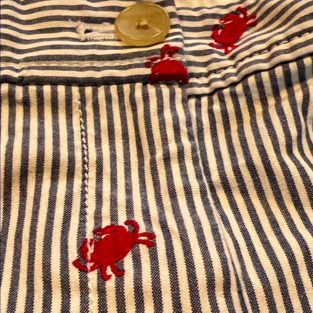 Talbots Navy Striped Shorts with Red Lobster Accents - Picture 4 of 8